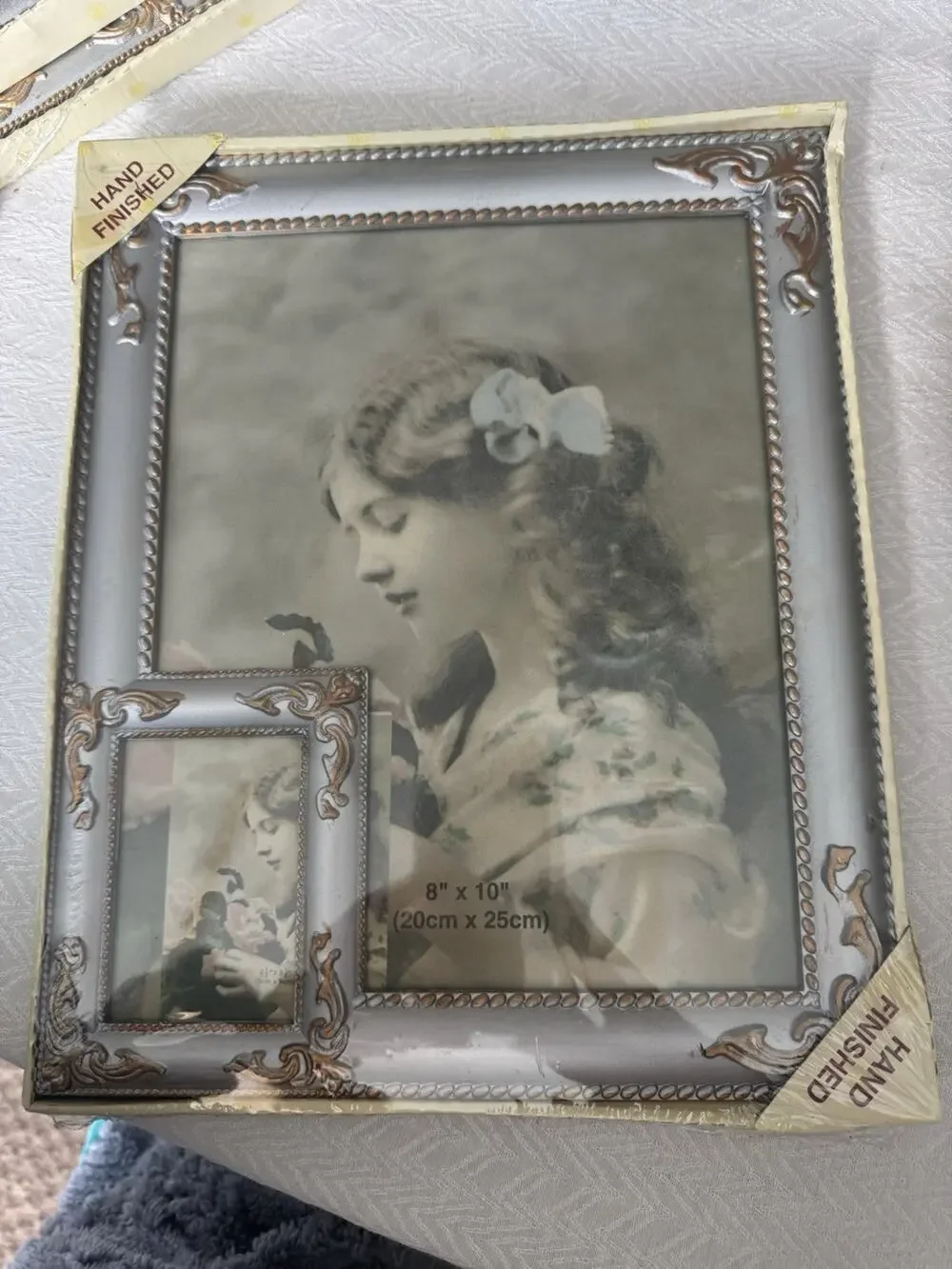 Ornate Silver And Gold Decorative Picture Frame 2 In 1 8”x10” 2.5”x3.5”